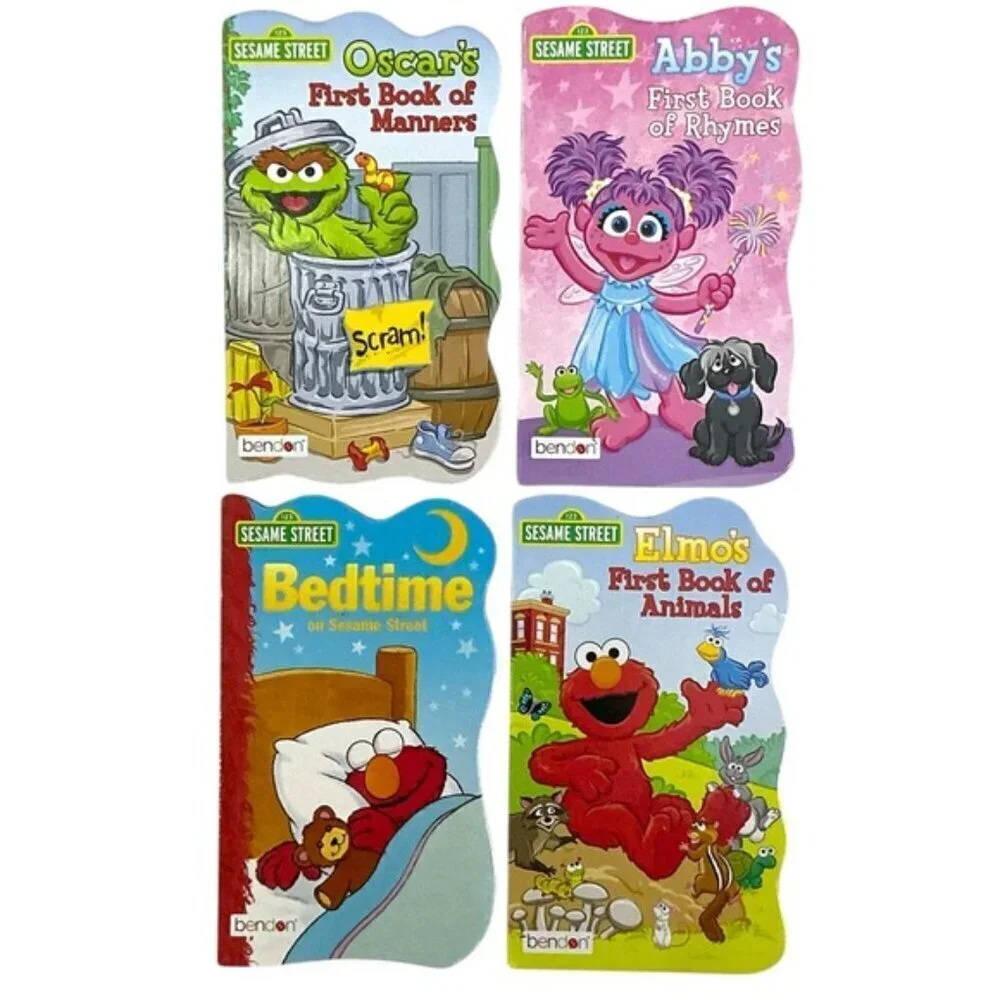Sesame Street Shaped Board Books First Animals Rhymes Manners Elmo & Friends